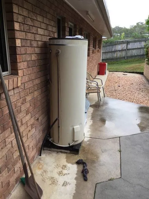 Front view of hot water system near side of Gladstone home